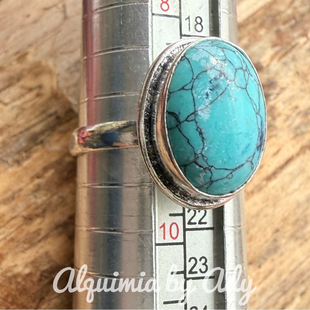 Alquimia Turquoise Stone 925 stamped Silver Ring